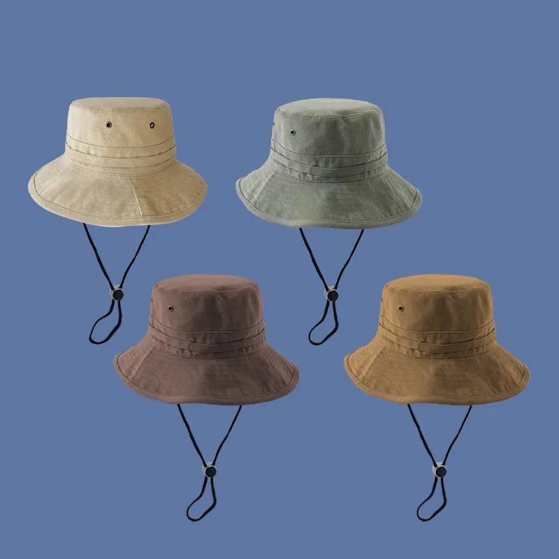 고 어거 일본 방풍 로프 큰 챙이 있는 어부의 모자, 야외 낚시 모자